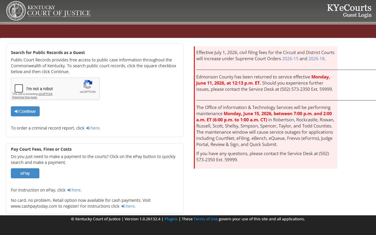 Boone County CourtNet guest login for court records after arrest